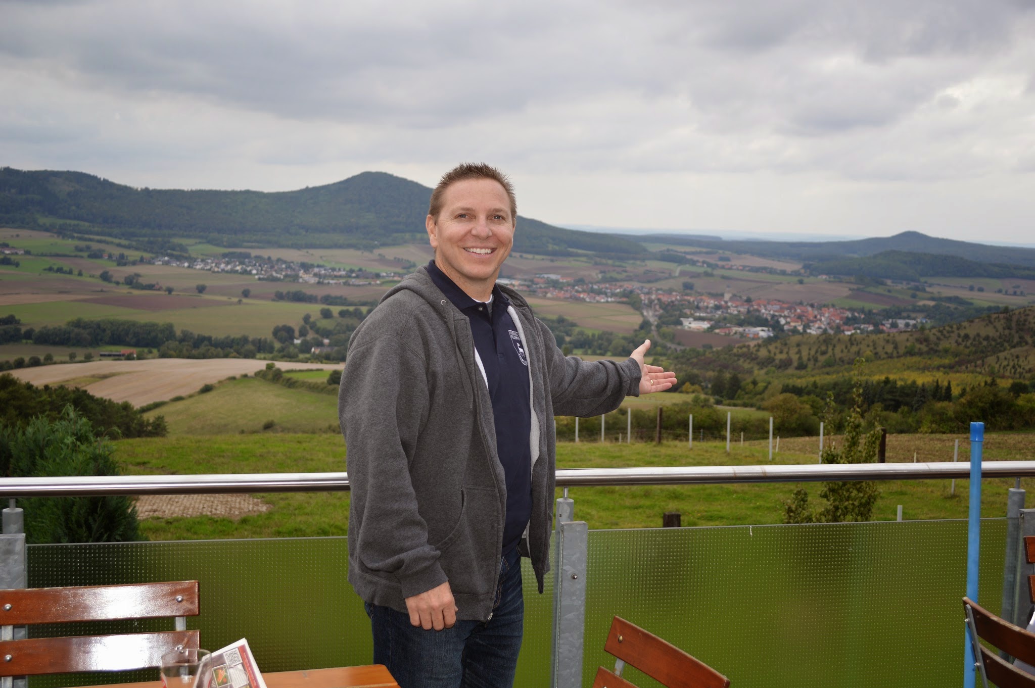Overlooking the town of Zierenberg, Kassel district, Hesse, Germany